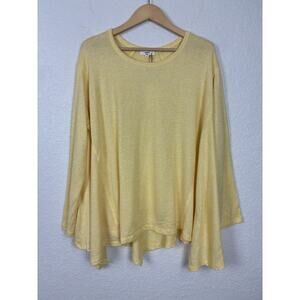 NEW Entro‎ Women’s Top Sz Medium Yellow Oversized Flowy Beachy Resort Vacation